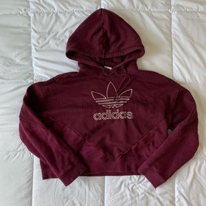 Adidas  cropped purple hoodie.